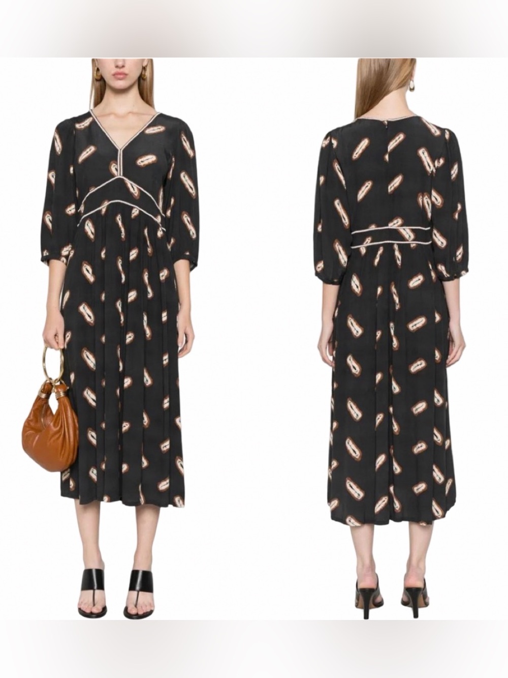 Ba&sh v-neck midi dress. EUC